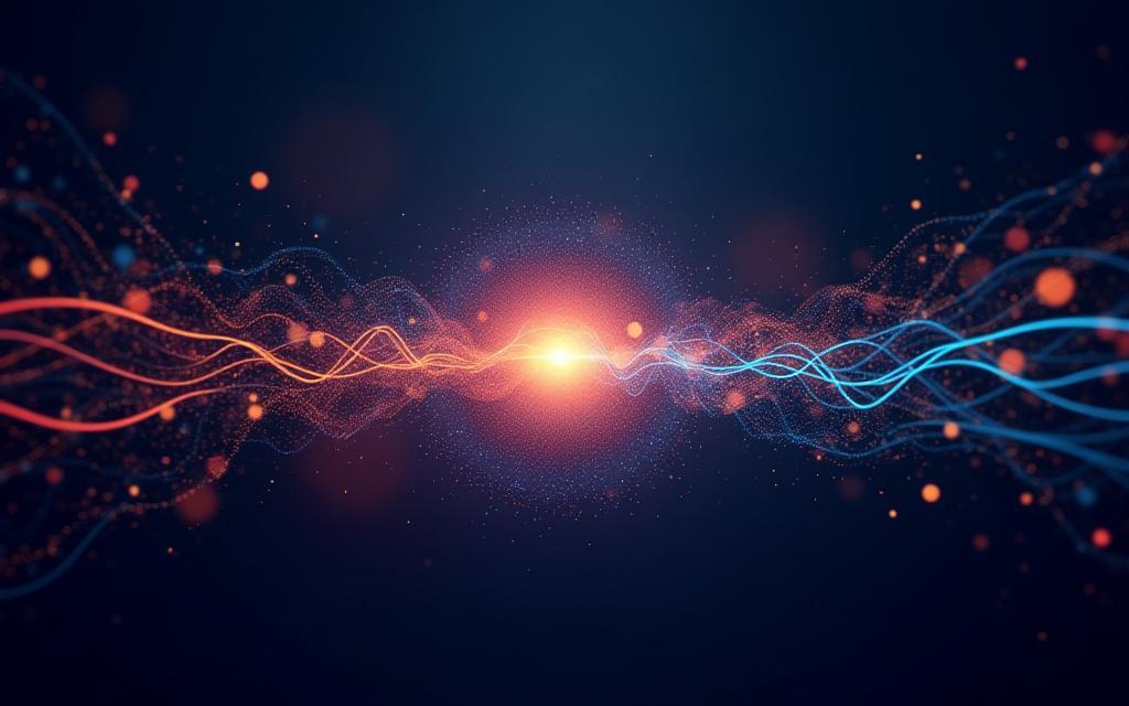 Abstract image representing sound waves and support connection